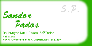 sandor pados business card